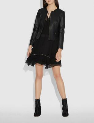 chinese dress ladies Coach Leather Jacket – Sunflower main image 1