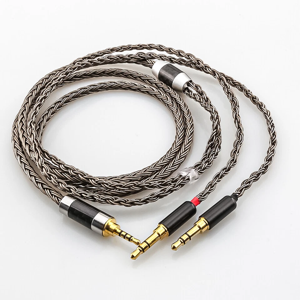 PREFFAIR 16Cores OCC Silver Plated HiFi Headphone Cable For 2x3.5mm Hifiman Sundara HE4XX