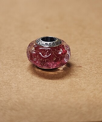 AUTHENTIC PANDORA WAVY FANCY PINK MURANO GLASS CHARM #798872C00