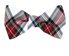Men's 100 Silk Designer Self Tie Plaid Woven Bowtie- NWT