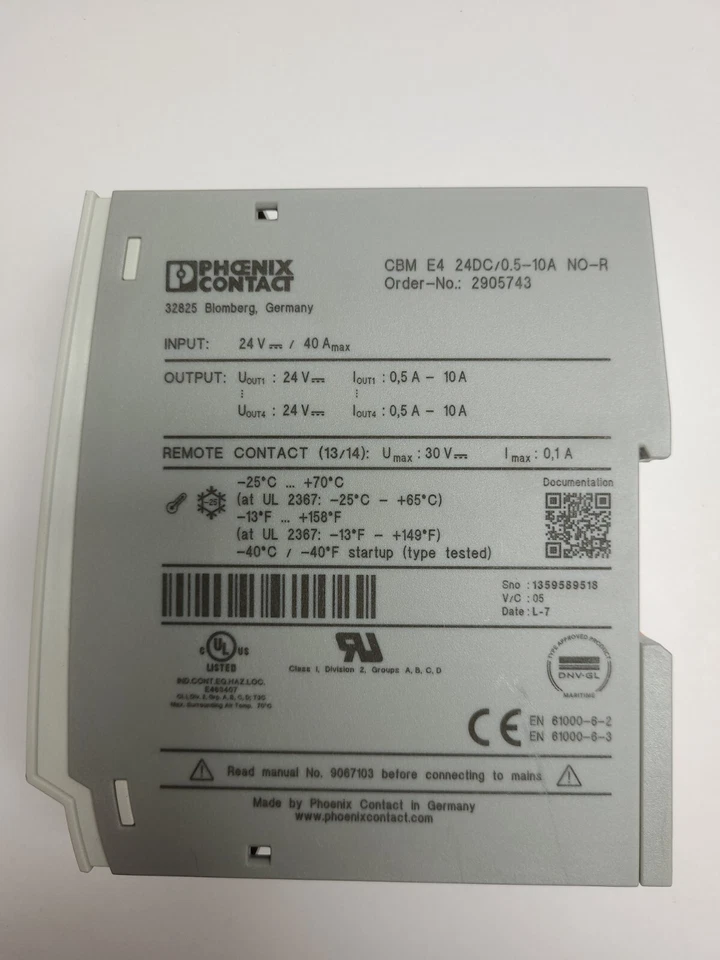 Phoenix Contact CBM E4 24DC/0.5-10A NO-R 2905743 Foto 2 de 2