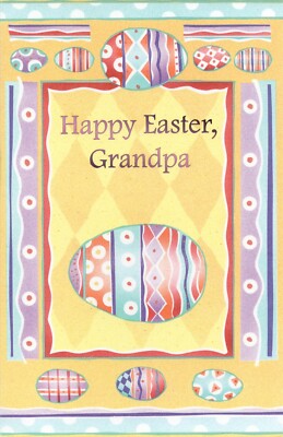 Nice HAPPY EASTER Card FOR GRANDPA, Wonderful Painted Egg   Gallant Greetings + 