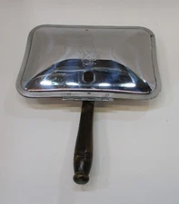 Vintage Silent Butler Wood Handle Heraldry Lion Engraved Hinge Lid Bakelite Knob