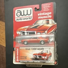 Auto World Vintage Muscle 1:64 1969 Pontiac Firebird Trans Am Red Diecast Car
