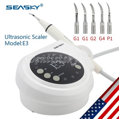 USA Dental Ultrasonic Scaler W/ 2*Handpiece 5*Tips fit Cavitron EMS 24H Handle X