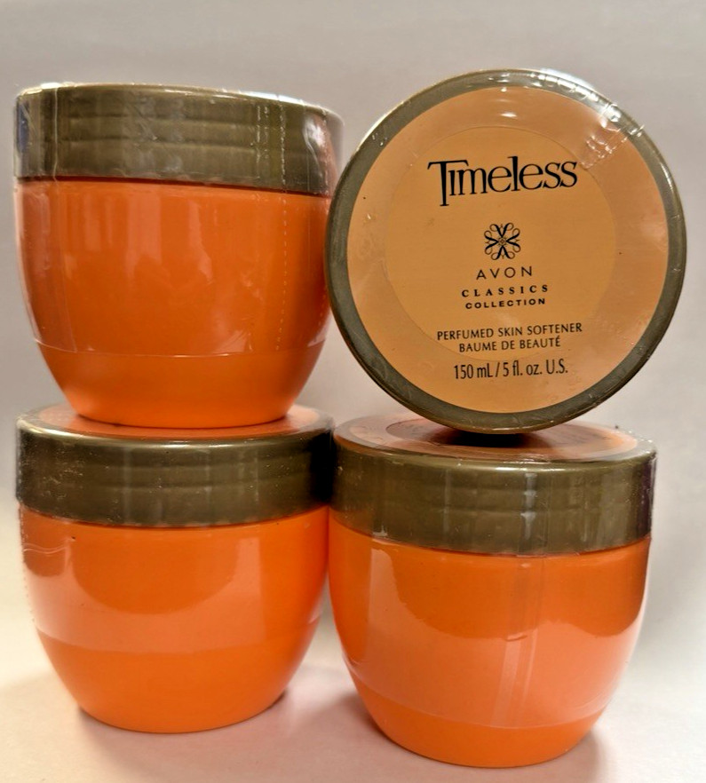 4-Avon Timeless Perfumed Skin Softener Cream Jar 5 oz