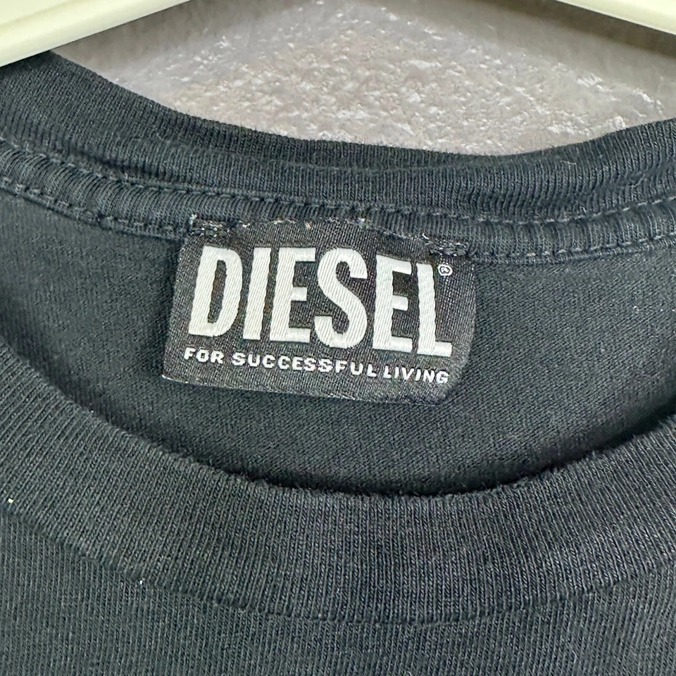 Camiseta Diesel Niños Talla 16 Estampado Mono Negra Foto 3 de 4