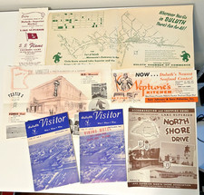 Lot of Vintage 1961 DULUTH ELY NORTH SHORE DRIVE Travel Brochures Maps Placemat