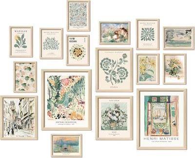 16 PCS Sage Green Wall Art Decor, Matisse Wall Prints for Bedroom, Abstract Post