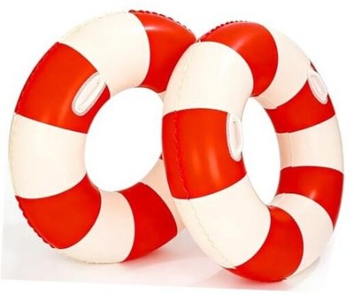 2PCS XL Striped Beach Inflatable 45'' Pool Floats for Adult Bachelorette Swim