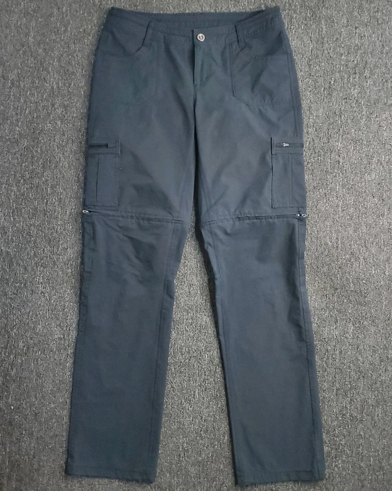 Kühl Horizn Pants Womens Sz 10 Long Black Convertible Cargo Ripstop Zip Off Read