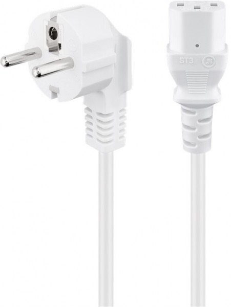 Goobay® Abgewinkeltes KaltgeräTe-Anschlusskabel, 1,5 M, Weiß, (3*0,75 Mm²)-image