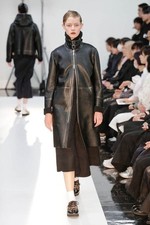 Tricot Comme des Garcons Boa Coat Faux Leather Black Size S 2019AW FA BGA