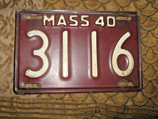 1940 Massachusetts License Plate