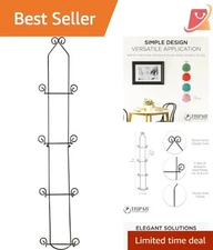 Vertical Wall Plate Rack Black 4 Tiers Metal Display Stand for Plates Artwork