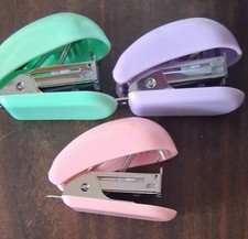 3 MINIATURE STAPLERS Compact Grip Stapler -20 Sheet Capacity-1 of each color