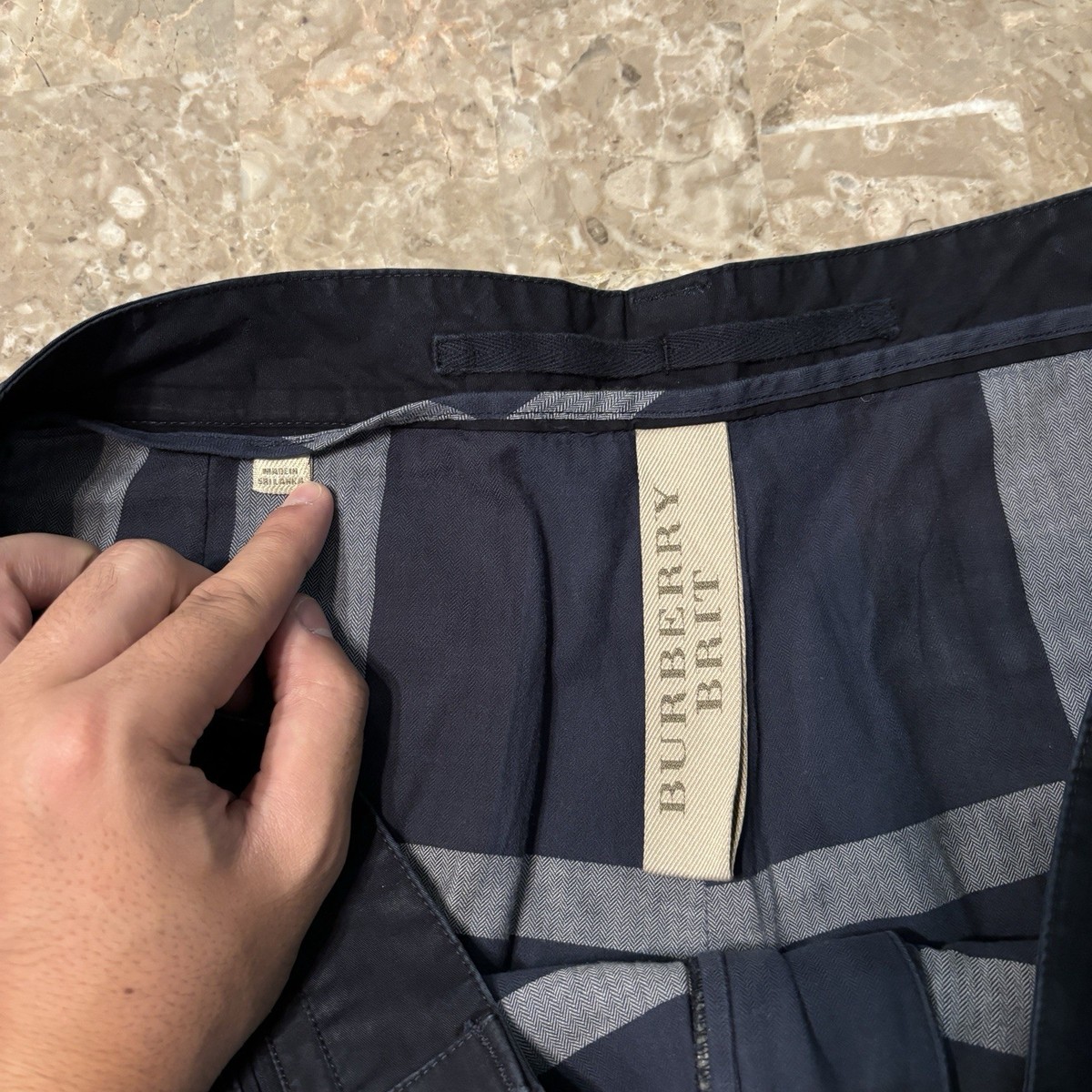 Burberry Brit Shorts Mens 38 Blue Buckle Chino Pleated Golf Nova