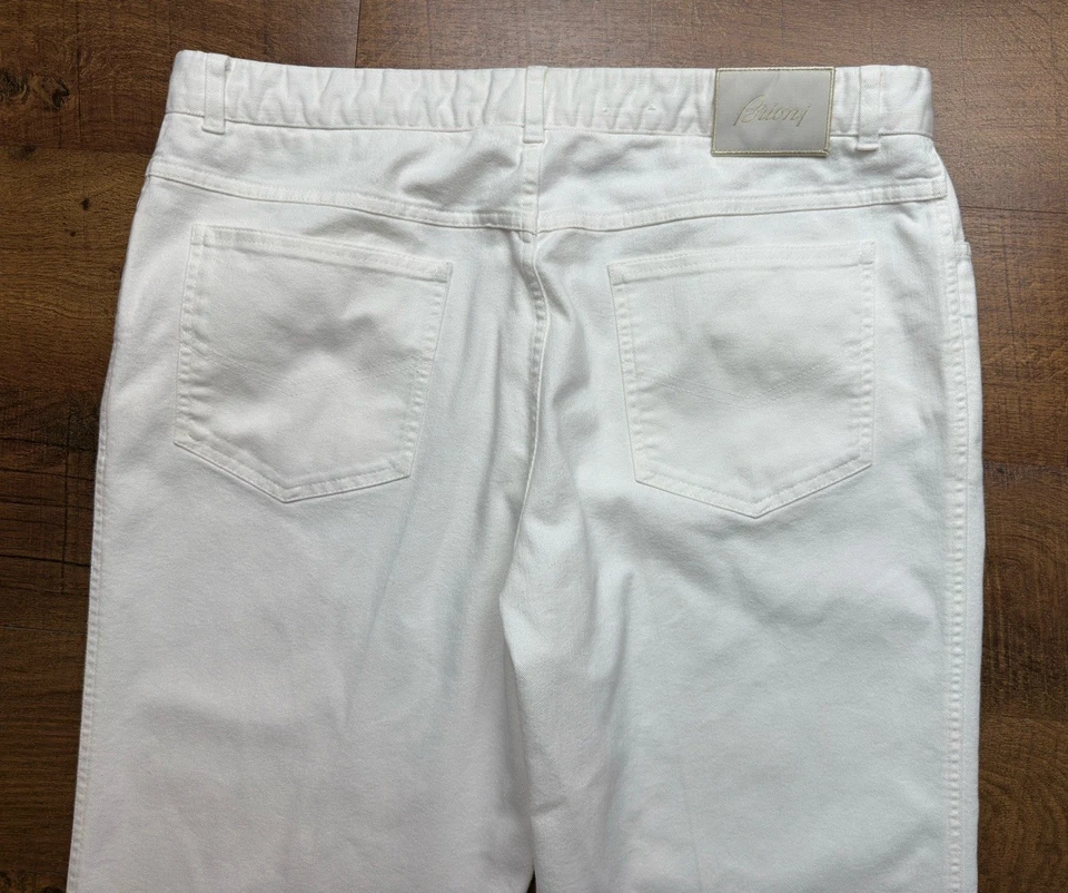 Pantalones de mezclilla Brioni Marmolada blancos para hombre clásicos 5 bolsillos talla real *36X27,5 Foto 3 de 4