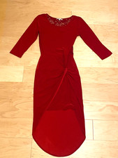 Charlotte Russe dress Womens XS red dress high low, lace, holiday, romantic