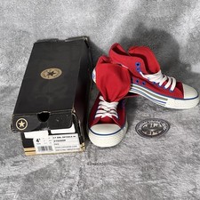 Converse Kids Size 4.5 Chuck Taylor All Star Red Double Tongue High Top 210260F