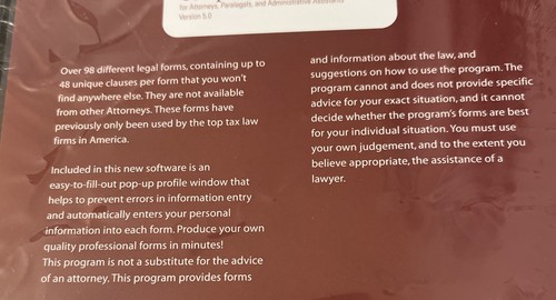 Complete Legal Software For Attorneys 98 Forms (Windows/Mac) v5.0 (PC-CDROM) - Afbeelding 5 van 5