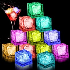 12 Pcs Light Up Ice Cubes for Drinks,Waterproof LED Ice Cubes,Liquid Sensor Glow