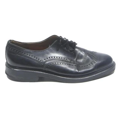 LLOYD Chaussures Brogue En Cuir Noir Homme UK 9.5 Classic Wingtip - Photo 1/4