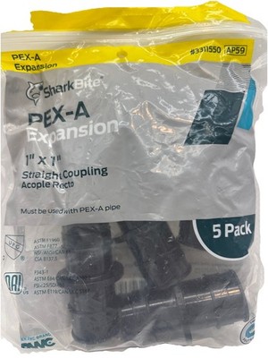 SharkBite 1'' X 1''  Inch PEX-A Expansion Poly Straight Couplings (5-Pack) {25}