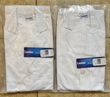 2-Pack Landau Men's Essential White Lab Coat Relaxed Fit Size 36 FAST SHIPPING