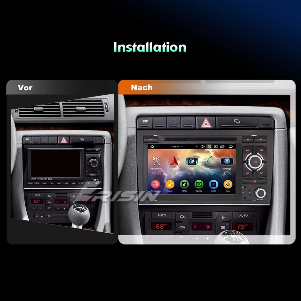 Android 14 Autoradio 8-Kern CarPlay DAB+ Navi 64GB WiFi für AUDI A4 S4 SEAT EXEO - Bild 3 von 4