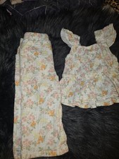 Cat & Jack Girls 12M 2pc Floral Gauze Ruffle ...