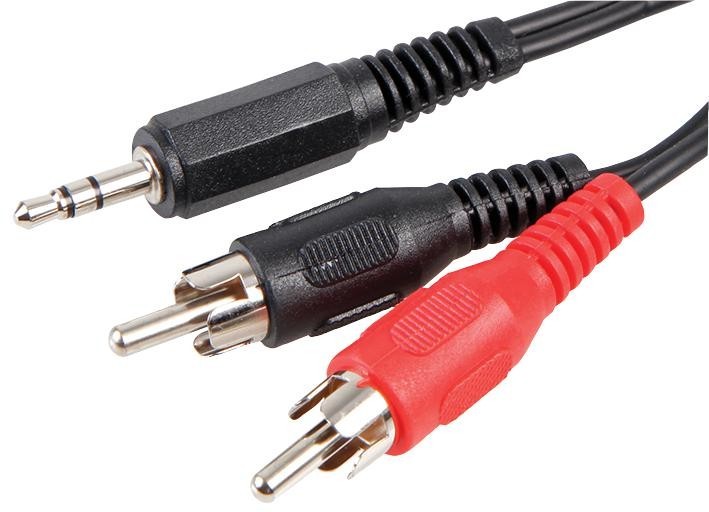 2m 3.5mm Stereo Jack to Twin RCA Phono Plugs Audio Cable Lead [007064]