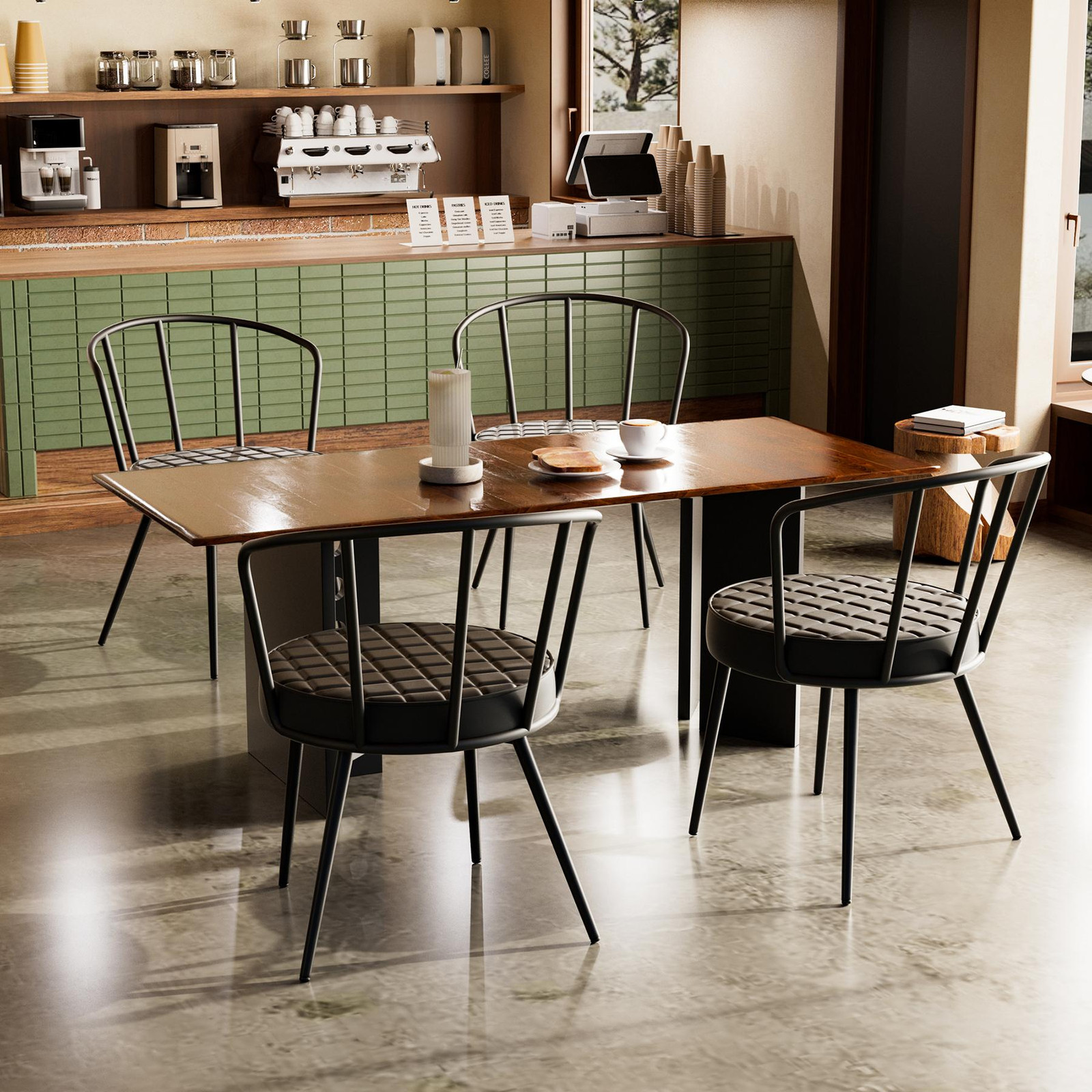 Modern Upholstered Dining Chairs Set of 2 with Stylish Metal Legs for Kitchen