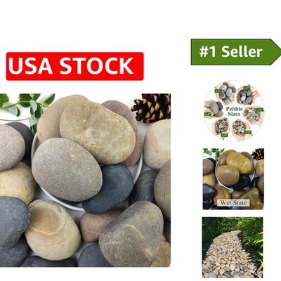 20lbs Natural River Rocks - 3''-4''  Garden Pebbles for Elegant Landscapes