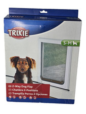 Trixie 2-Way Dog Flap Door S-M White Pet Door 3878 NO INSULATION New Open Box