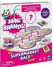 Surprise Mini Brands Supermarket Race Board Game 5pc Set w/ 2 Collectible Movers