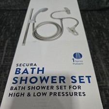 Croydex Secura Shower Set with Shower Head,  Stainless Steel Hose and Tap straps