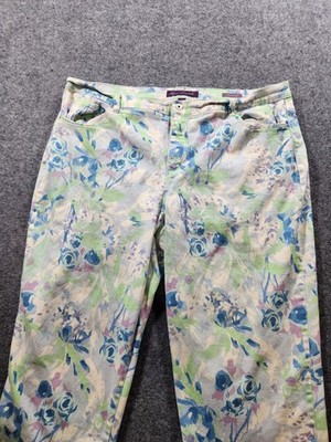Gloria Vanderbilt Amanda Jeans Women Plus Size 20W Blue Floral 41x30 Stretch