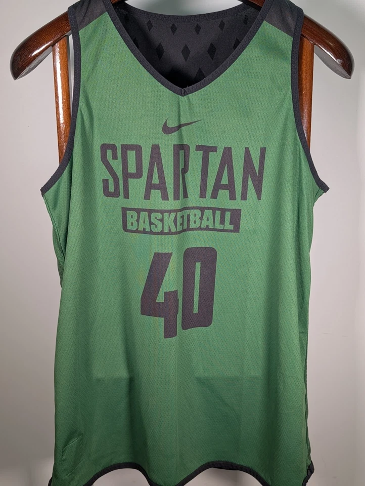 Camiseta deportiva unisex de los Michigan State Spartans GRANDE NCAA de baloncesto reversible Nike Foto 3 de 4