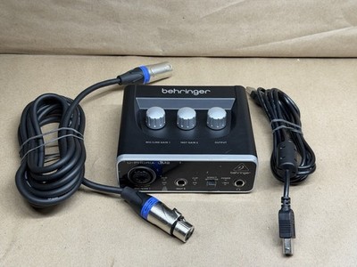 Behringer U-Phoria UM2 Audio Interface Black USB 2x2 Studio Recording w/ Cables