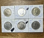Lot of 6 Kennedy Half Dollars – 40% Silver – 1968 & 1969 - Denver - UNC / AU