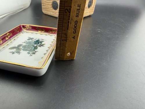 Bandeja pequeña de porcelana pintada a mano Limoges France Gout De Ville baratija flor - Imagen 11 de 11