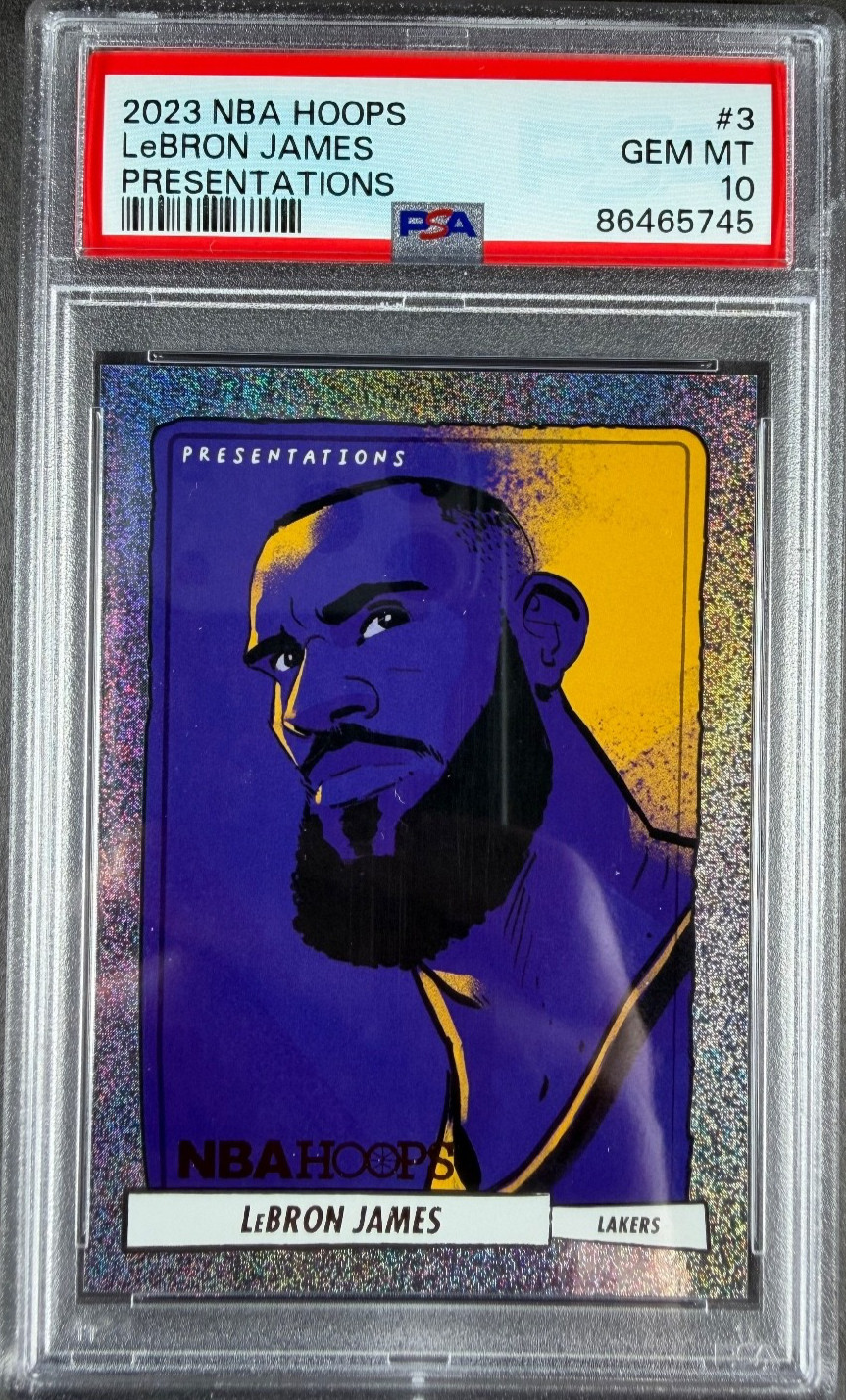 2023-24 Panini NBA Hoops - Presentations #3 LeBron James PSA 10 GEM MINT Lakers