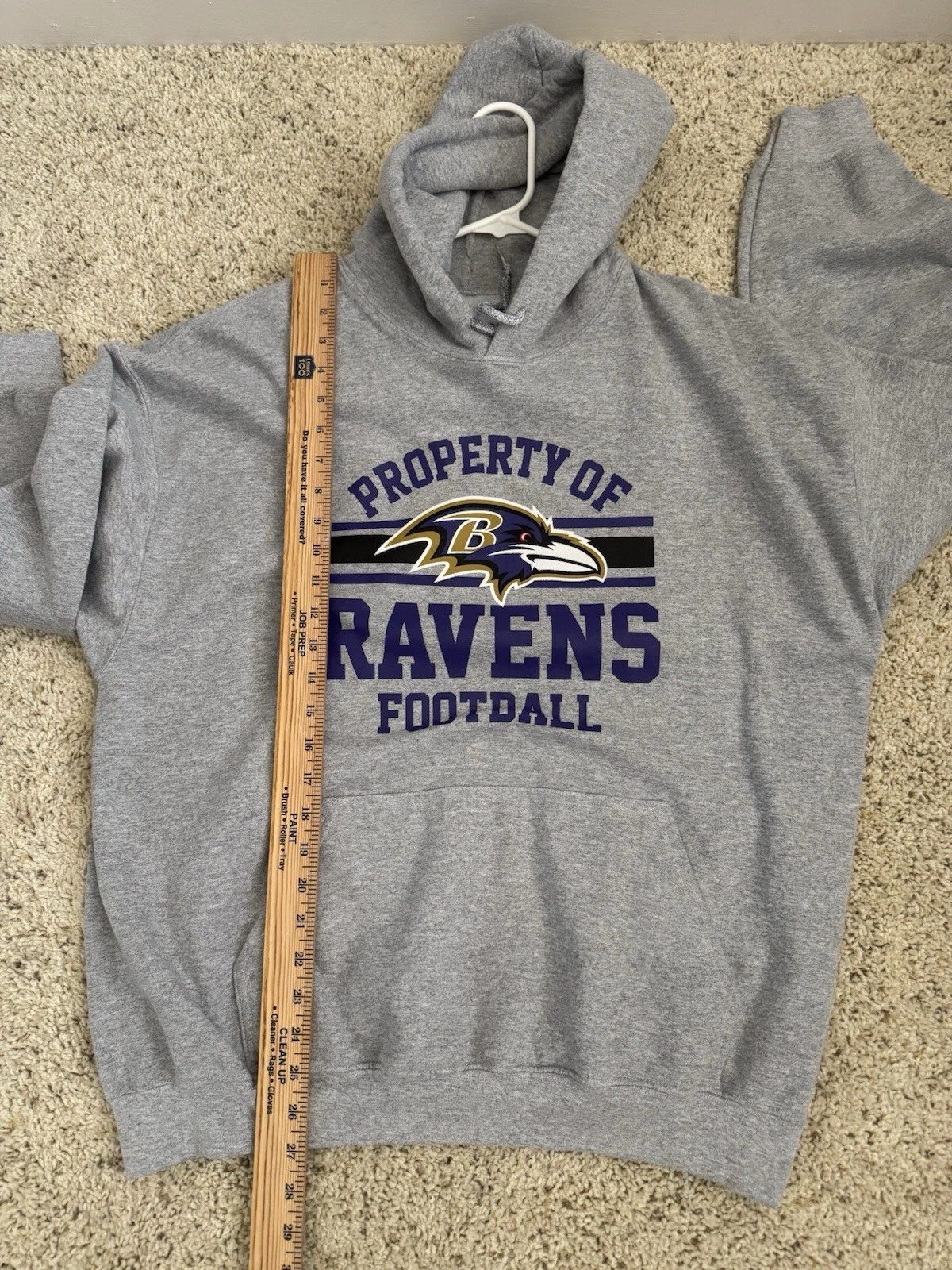 VETEMENTS NFL Team Fan Apparel Baltimore Ravens Pullover Felpa con Cappuccio Uomo XL Grigio