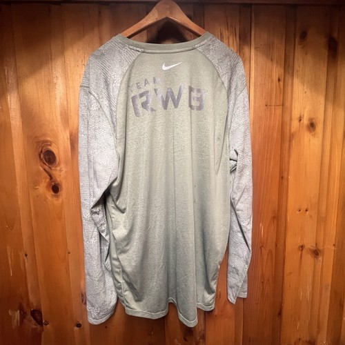 Nike Dri-fit 2XL Running Long Sleeve Shirt Army Green, Team RWB (red,white&blue) - Picture 6 of 7