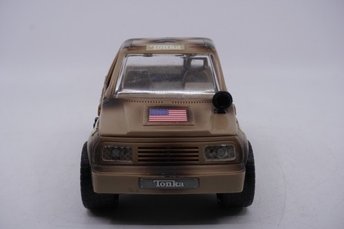 Camión de juguete Jeep militar Tonka Funrise 1999 vintage marrón camuflaje 4x4 - Imagen 2 de 8