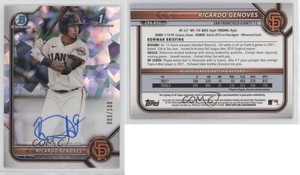 2022 Bowman Chrome Prospect Atomic Refractor /100 Ricardo Genoves #CPA-RGV Auto