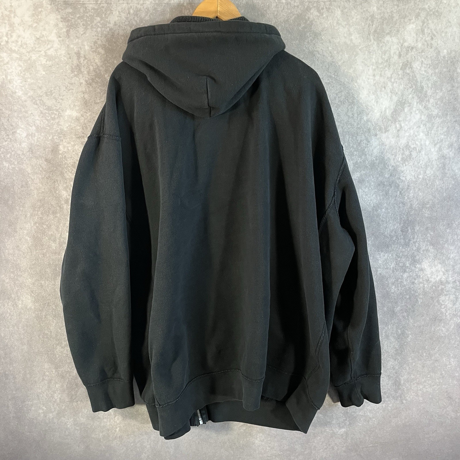 Polo Ralph Lauren felpa con cappuccio uomo 4XLT nera full zip rossa tasche pony