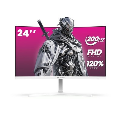 CRUA 24'' Curved Gaming Monitor, 165Hz/200Hz Computer Monitor, FHD 1920x1080, ...