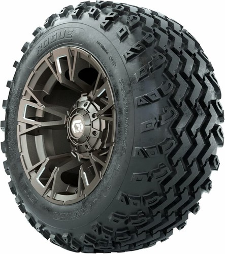 Set of 4 GTW 12" Vandal Satin Bronze/Machined Wheels on 22x11-12 Rogue A/T Tires - Picture 3 of 6
